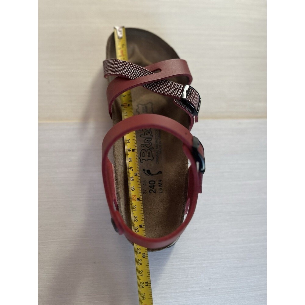 BIRKI'S by Birkenstock US 6.5 EU 37 Sandals Lillie Red Plaid Birko Flor Buckle - Picture 7 of 7